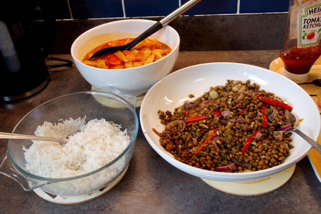Sabut Peeli Masoor and rice