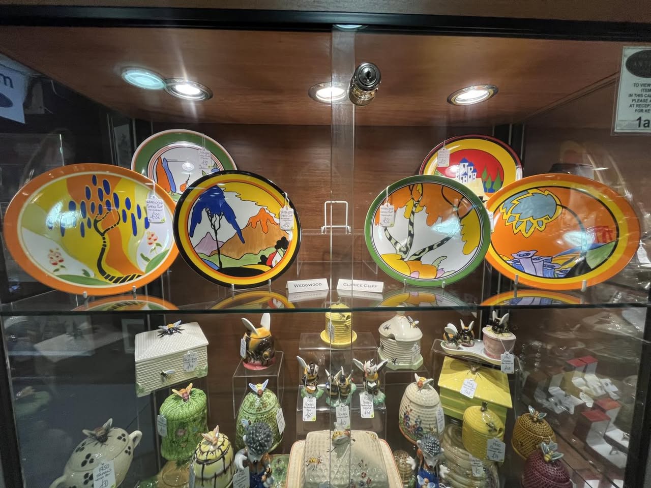 u3a visit to Hemswell Antiques - colourful ceramics