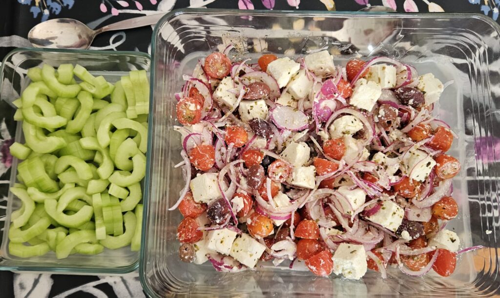 School Dinners - Feta and Onion Salad