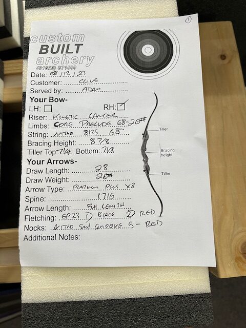 build spec for recurve bow