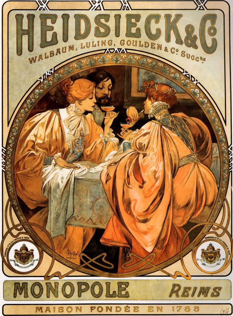 Alphonse Mucha - 1901 - Poster advert for Heidsiek & Co.