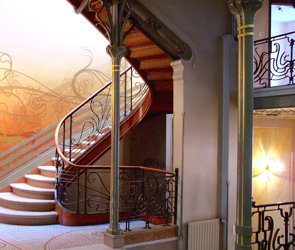 Stairway of the Hôtel Tassel, Brussels, Belgium designed by Victor Horta (1892–93)