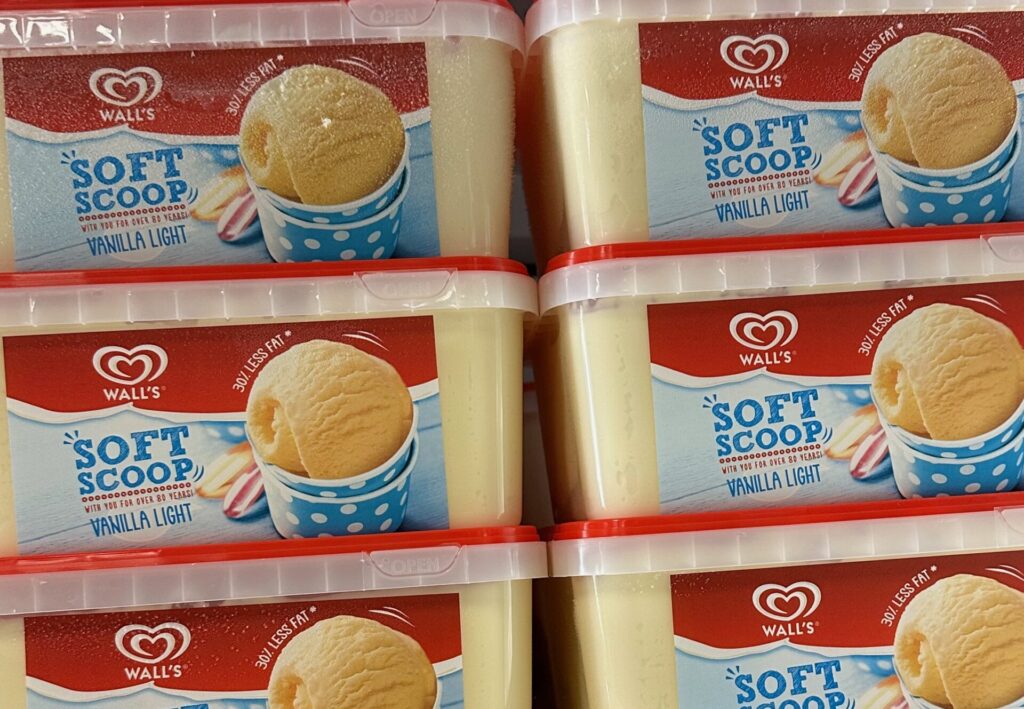 Tubs of ice cream