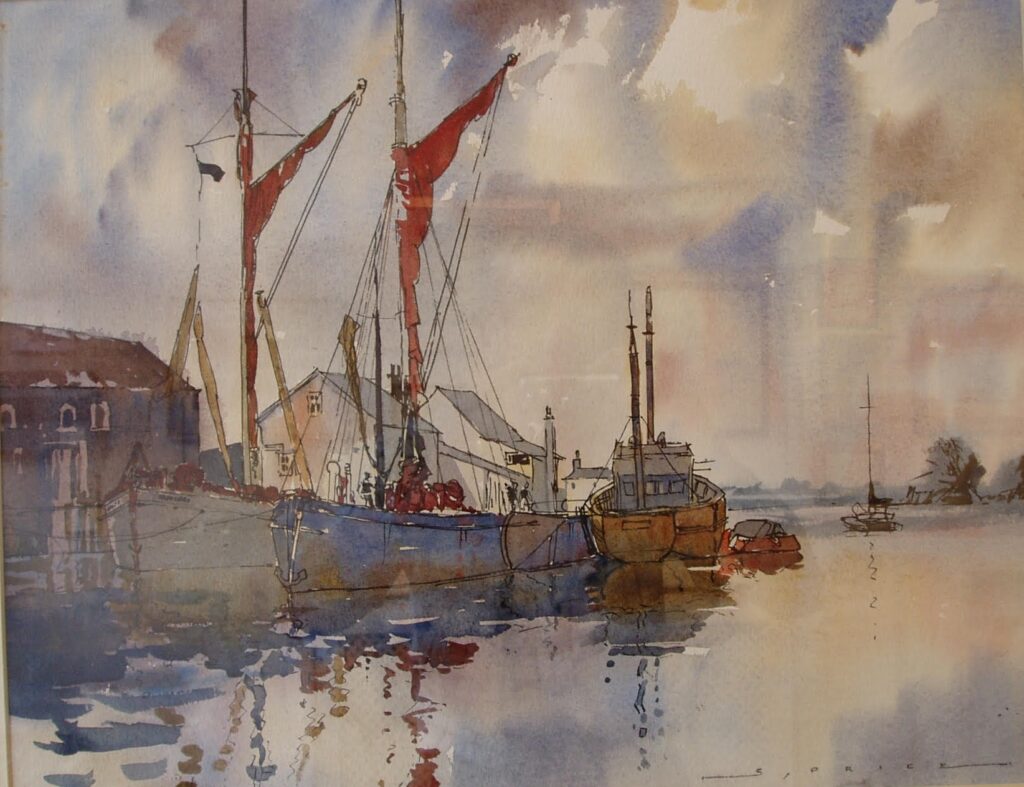 Work by Stanley Price - Harbour scene