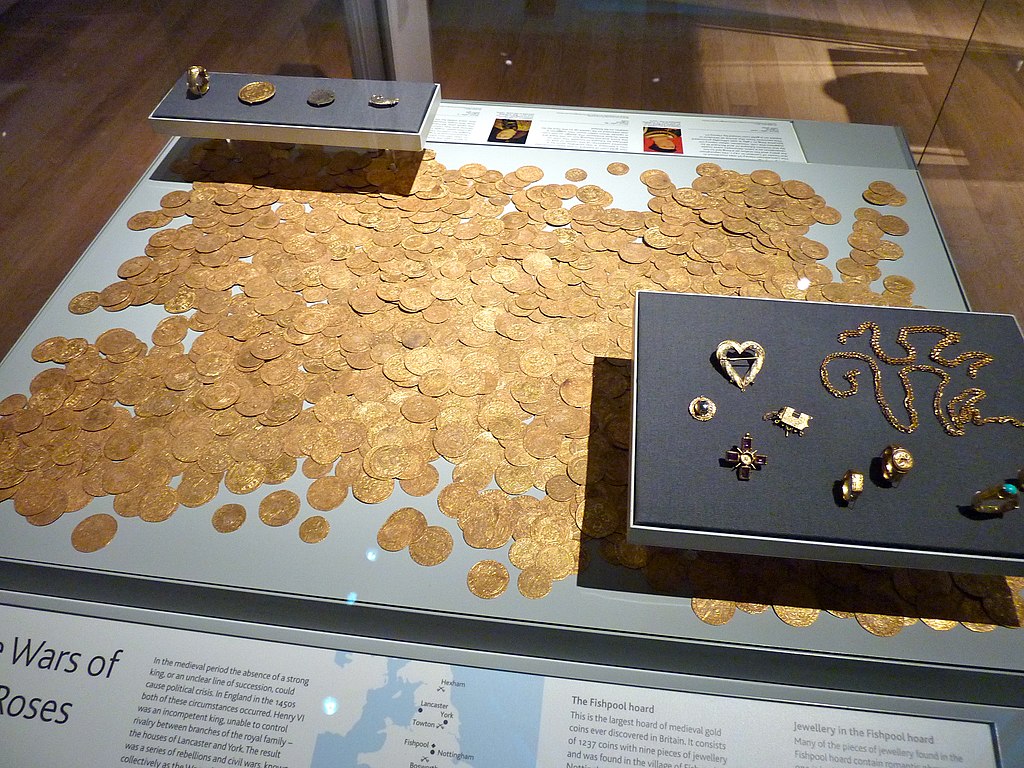 The Fishpool Hoard on display in the British Museum
