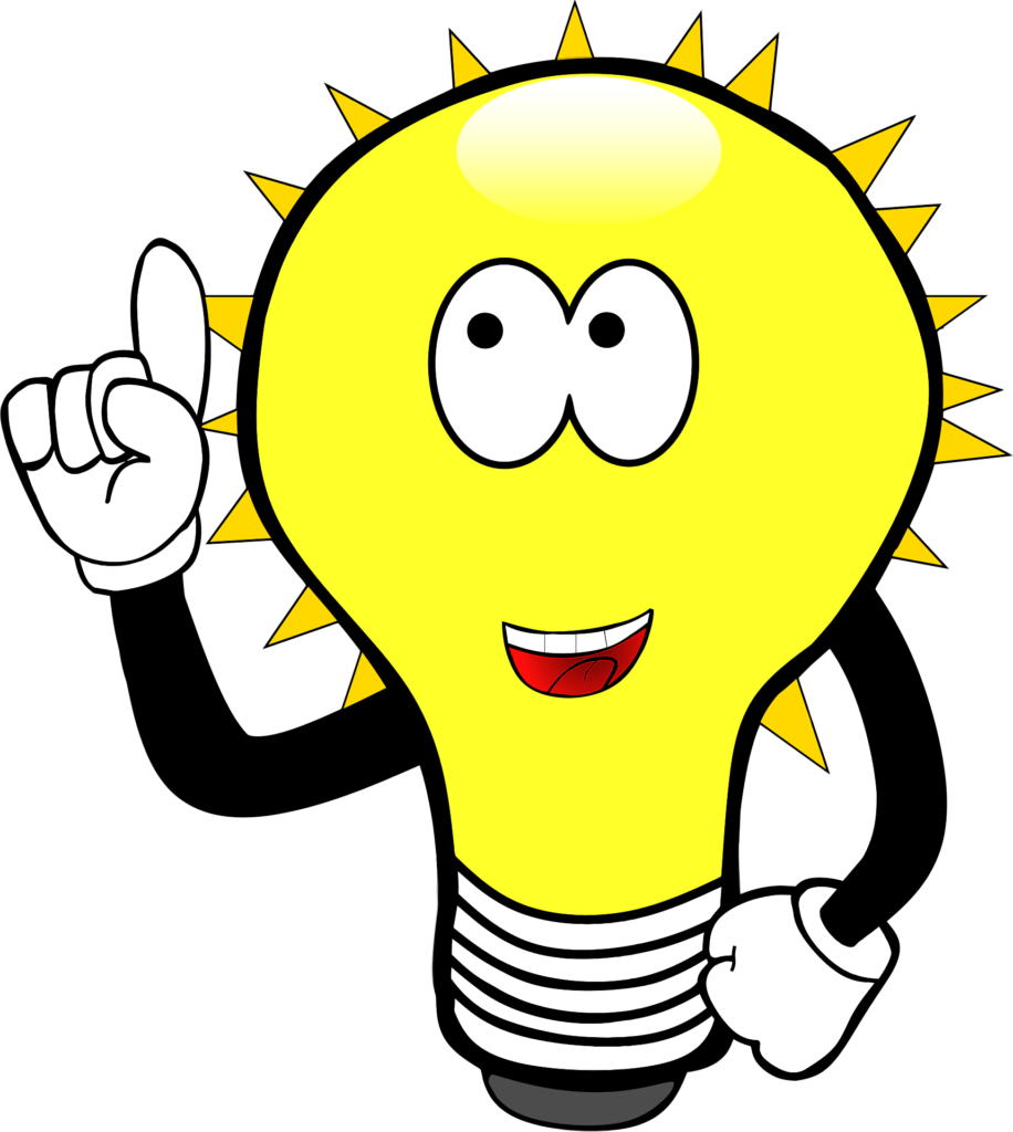 Cartoon depiction of a lightbulb moment