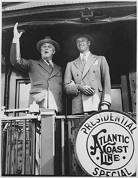 Franklin D. Roosevelt on a train - 1934