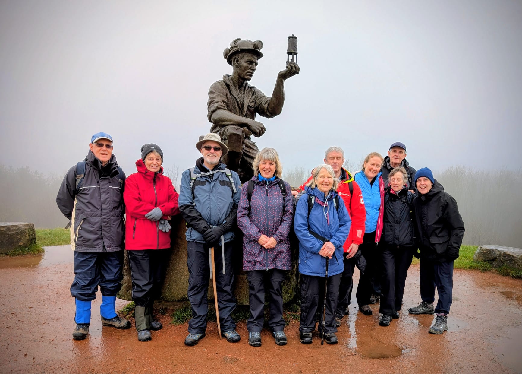Hikers - February 2026 - Teversal Trail and the statue of a miner