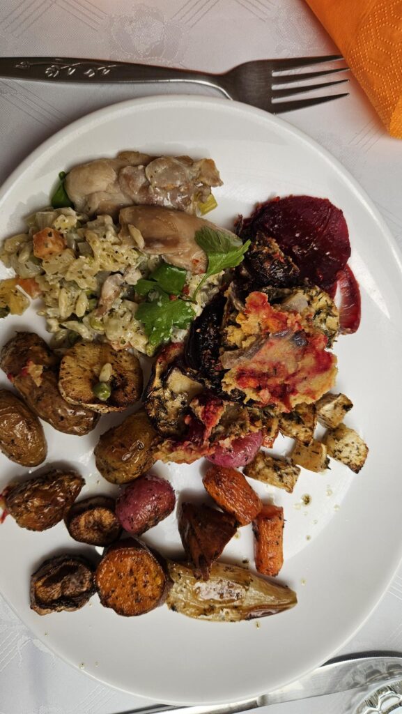 Vegetable bake on the plate