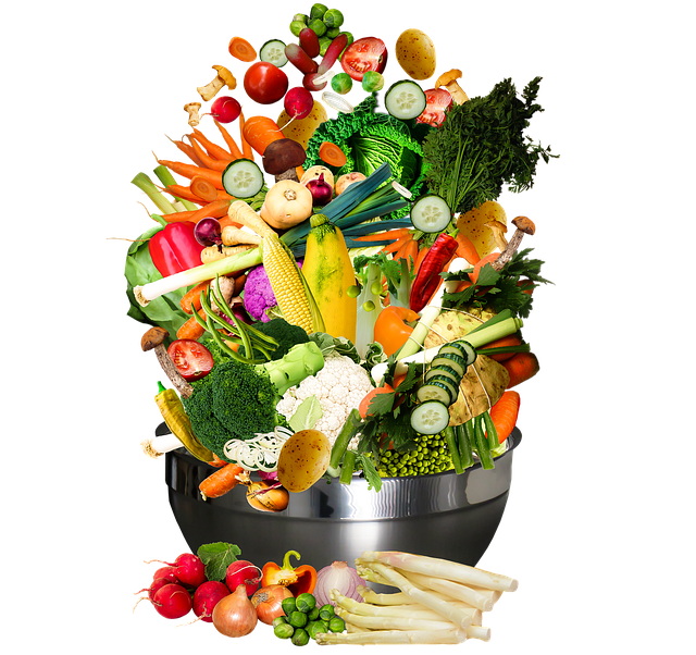a bowl piled high with vegetables