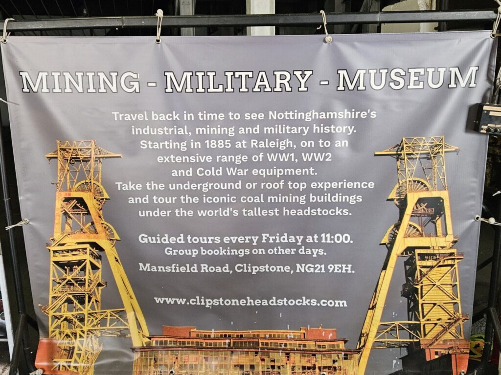 Clipstone Colliery museum banner