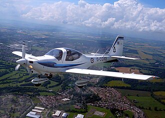 A Grob G 115E Tutor operated by No. 8 Air Experience Flight RAF posted to RAF Cosford