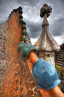 Roof architecture at Casa Battle, by Gaudi