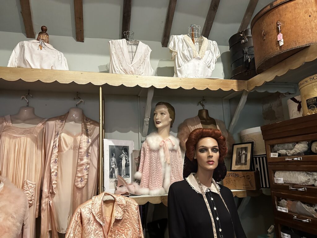 Hope House Costume Museum - a small collection of satin lingerie