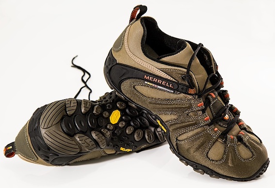 A pair of Merrell walking shoes