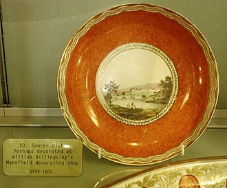 Plate made/decorated by the Billingsley company in Mansfield