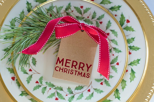 Christmas table place setting