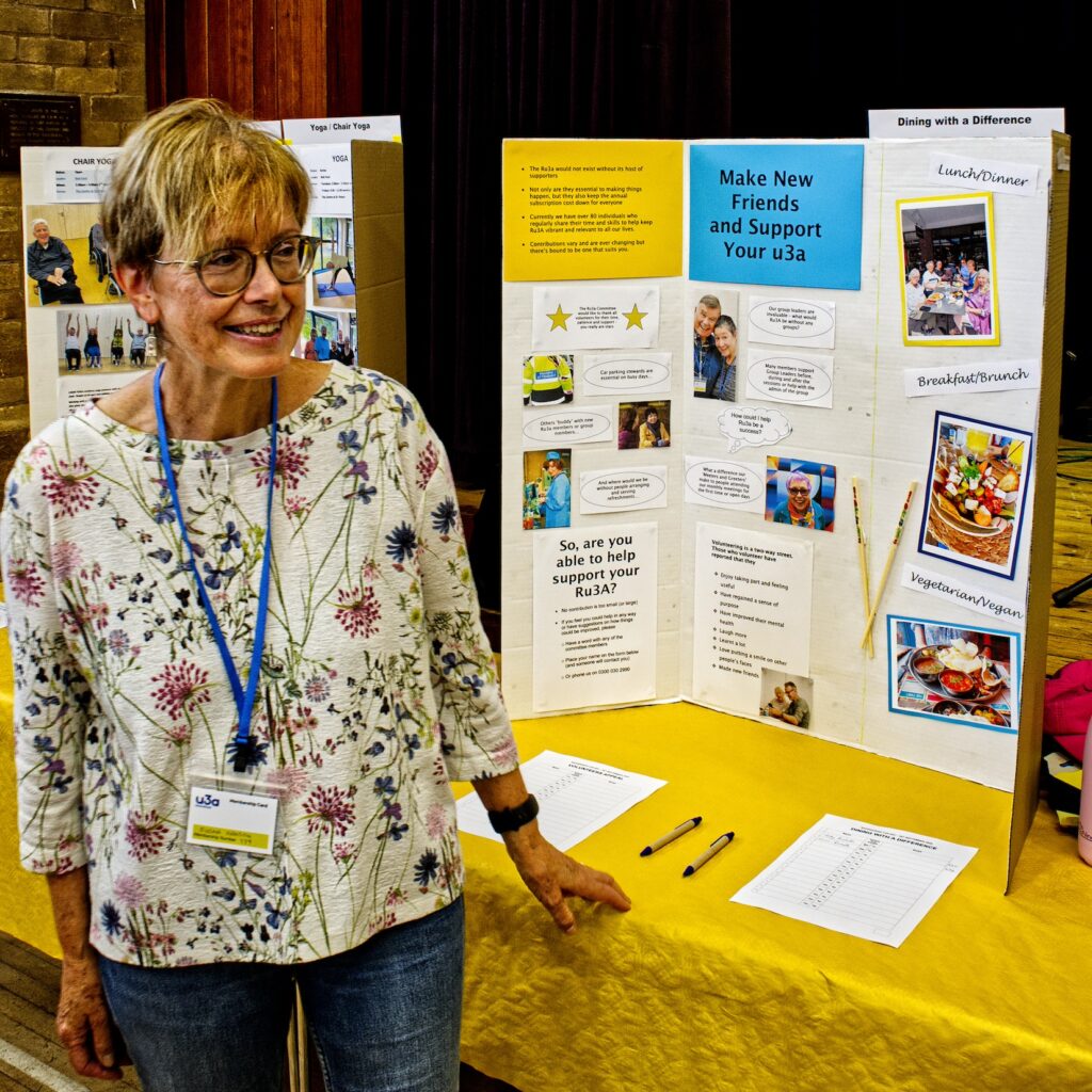 Ravenshead u3a Day, September 2026, Sue and her group display board