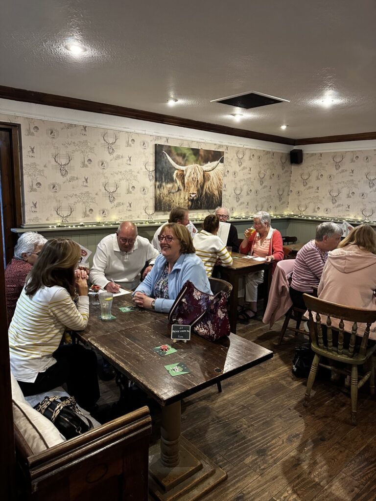 Ravenshead u3a members at the monthly Quiz Night at the Larch farm pub - Sept 2026