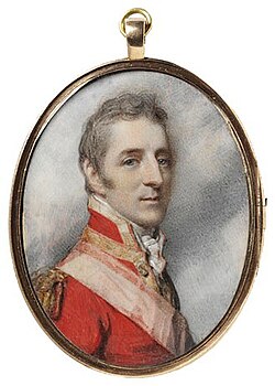 Miniature portrait of the future Duke of Wellington in 1808 - by Richard Cosway