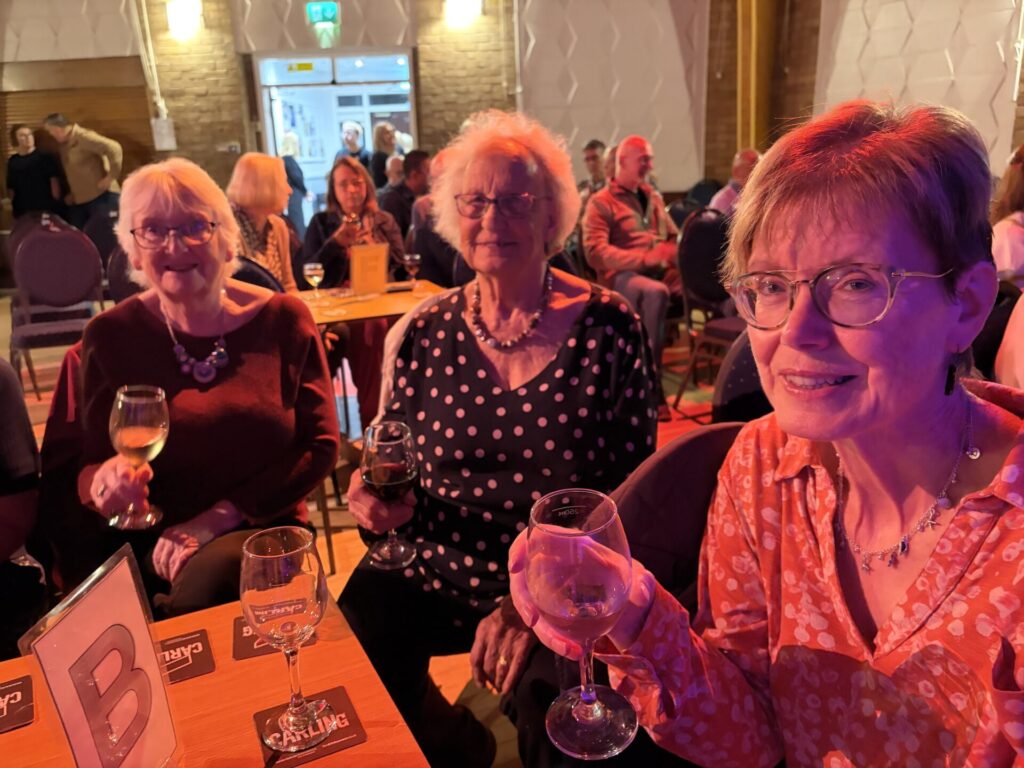Ru3a members in the audience at Ravenshead Village Hall for the Ravenshead Theatre Group production of Girl on a Train
