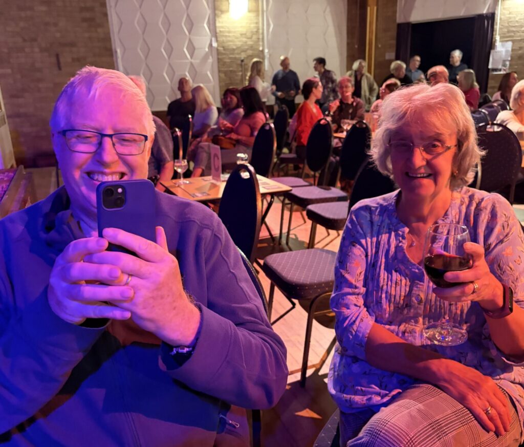Ru3a members in the audience at Ravenshead Village Hall for the Ravenshead Theatre Group production of Girl on a Train